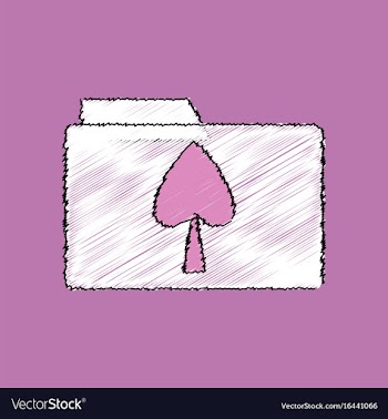 Flat shading style icon spade symbol on folder vector image