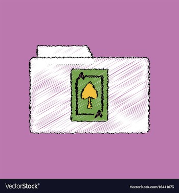 Flat shading style icon spade symbol on folder vector image