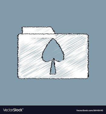 Flat shading style icon spade symbol on folder vector image