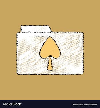 Flat shading style icon spade symbol on folder vector image