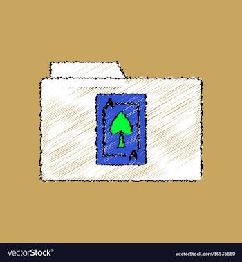 Flat shading style icon spade symbol on folder vector image