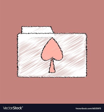 Flat shading style icon spade symbol on folder vector image
