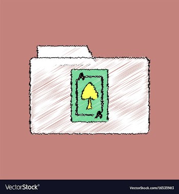 Flat shading style icon spade symbol on folder vector image