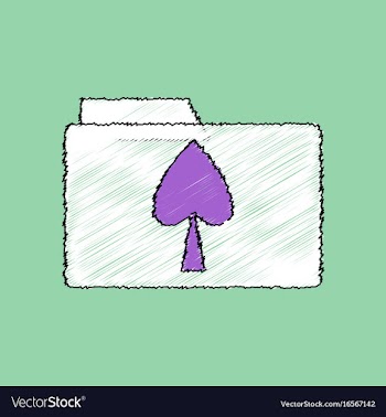 Flat shading style icon spade symbol on folder vector image