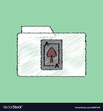 Flat shading style icon spade symbol on folder vector image