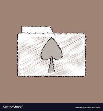 Flat shading style icon spade symbol on folder vector image