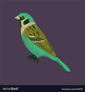 Flat shading style icon sparrow vector image