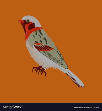 Flat shading style icon sparrow vector image