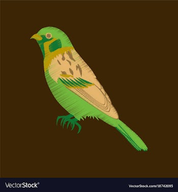 Flat shading style icon sparrow vector image