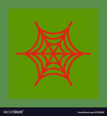 Flat shading style icon spider web vector image