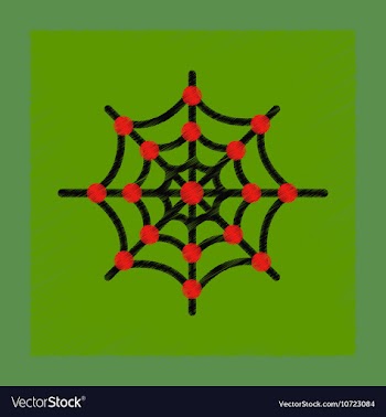 Flat shading style icon spider web vector image