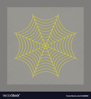 Flat shading style icon spider web vector image