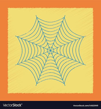 Flat shading style icon spider web vector image