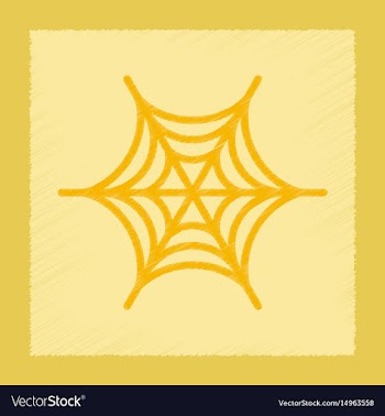 Flat shading style icon spider web vector image