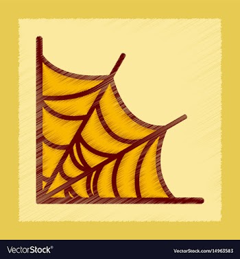Flat shading style icon spider web vector image
