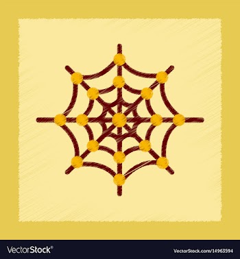 Flat shading style icon spider web vector image
