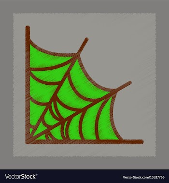 Flat shading style icon spider web vector image
