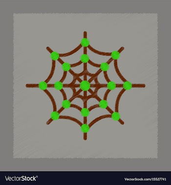 Flat shading style icon spider web vector image