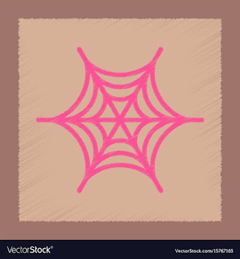 Flat shading style icon spider web vector image