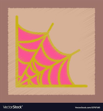Flat shading style icon spider web vector image