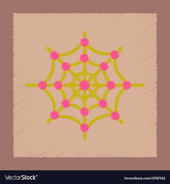 Flat shading style icon spider web vector image