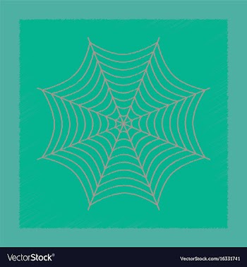 Flat shading style icon spider web vector image