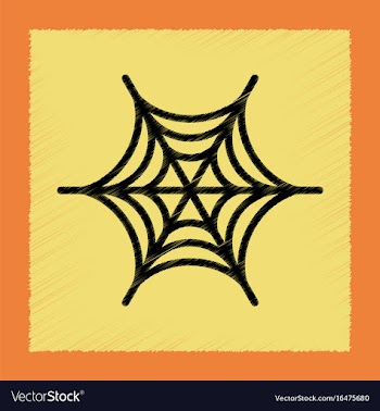 Flat shading style icon spider web vector image