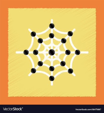 Flat shading style icon spider web vector image