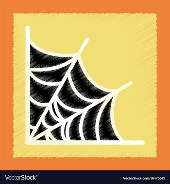 Flat shading style icon spider web vector image