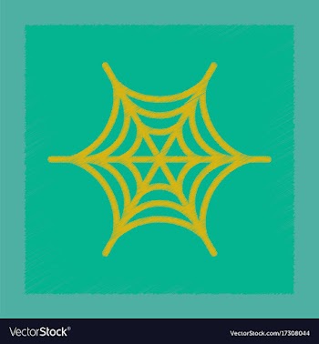 Flat shading style icon spider web vector image