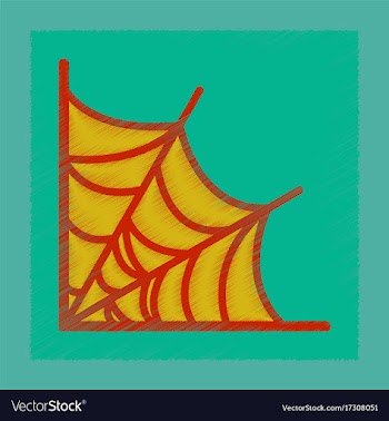 Flat shading style icon spider web vector image