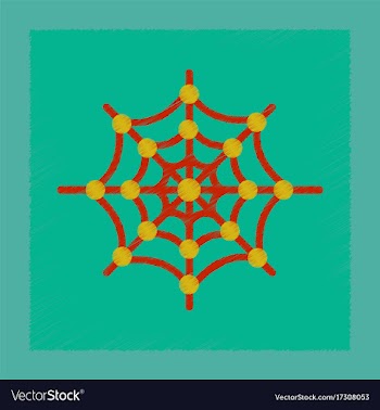 Flat shading style icon spider web vector image