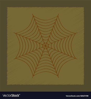 Flat shading style icon spider web vector image