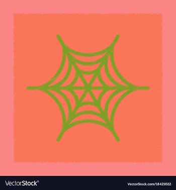 Flat shading style icon spider web vector image