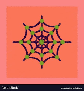 Flat shading style icon spider web vector image