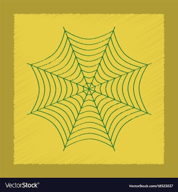 Flat shading style icon spider web vector image