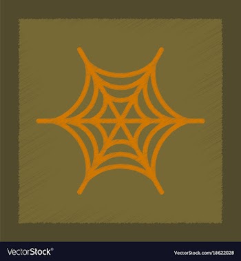 Flat shading style icon spider web vector image