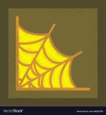 Flat shading style icon spider web vector image