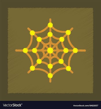 Flat shading style icon spider web vector image