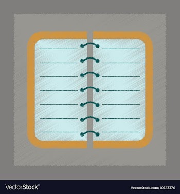 Flat shading style icon spiral notepad notebook vector image