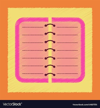 Flat shading style icon spiral notepad notebook vector image