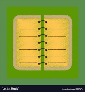Flat shading style icon spiral notepad notebook vector image