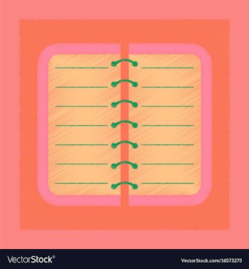 Flat shading style icon spiral notepad notebook vector image
