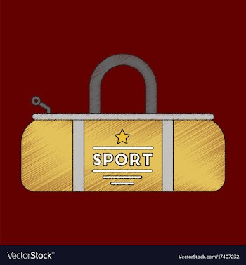Flat shading style icon sports bag vector image
