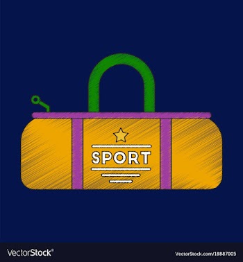Flat shading style icon sports bag vector image