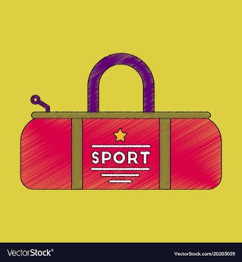 Flat shading style icon sports bag vector image