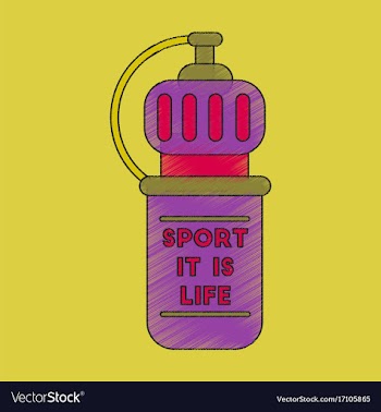 Flat shading style icon sports bottle vector image