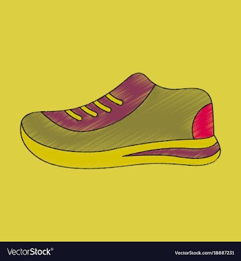Flat shading style icon sports shoes vector image