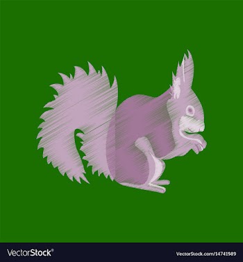 Flat shading style icon squirrel vector image