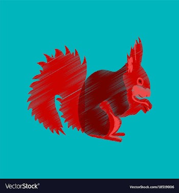 Flat shading style icon squirrel vector image